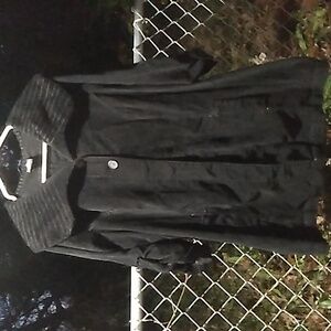 French Cuff black corduroy 3/4 sleeve jacket size 1X